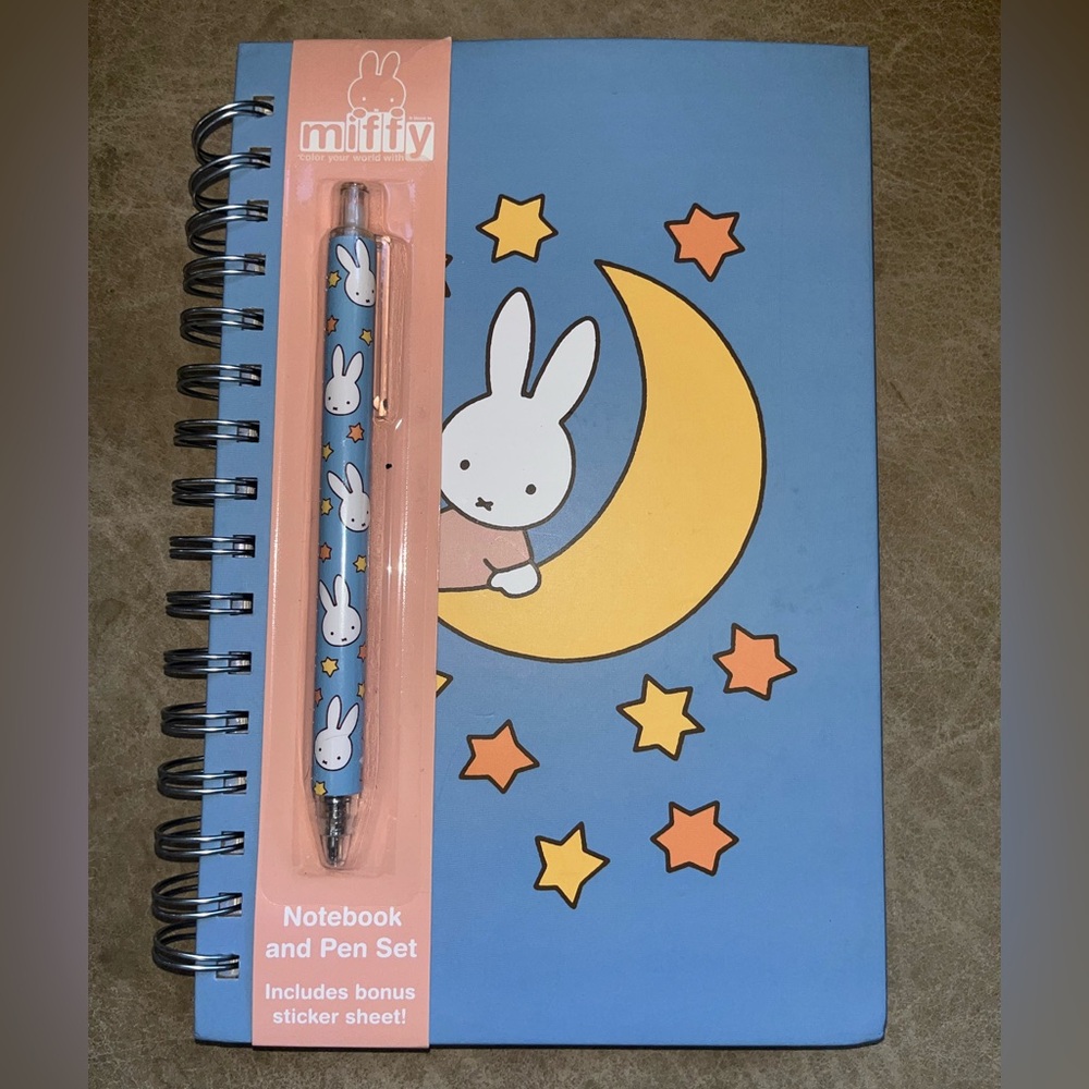 Miffy By Magenta Blue Spiral Notebook and Pen Set NEW NWT